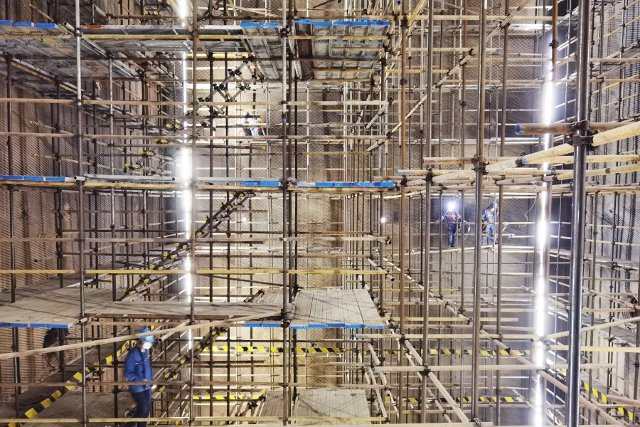 4號(hào)爐滿爐膛腳手架（攝影：劉永萍）